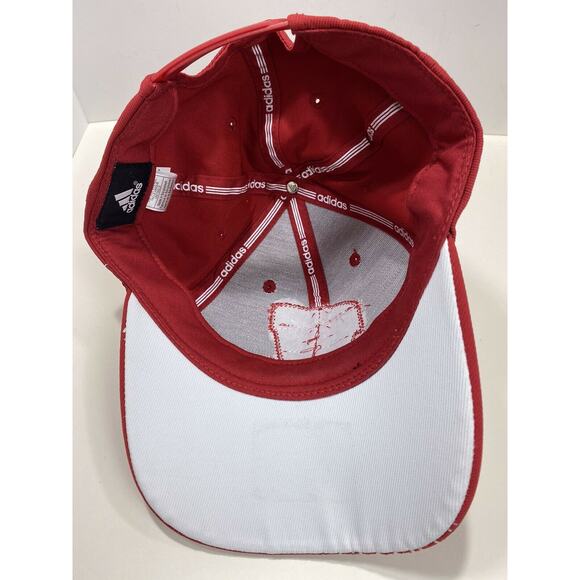 Adidas Red & White Wisconsin UW Badgers SnapBack Baseball Hat Cap OSFM - Picture 6 of 6